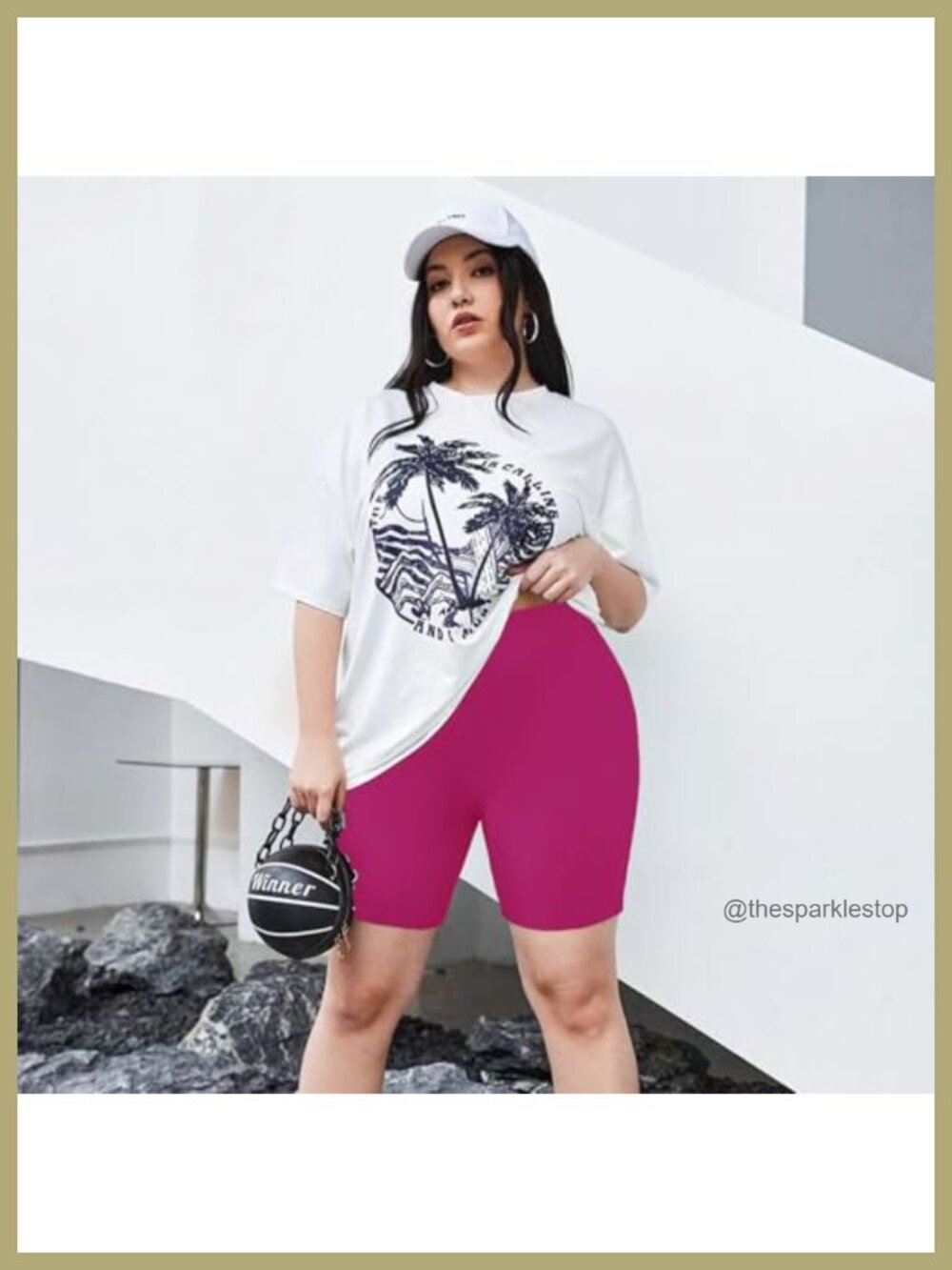 Plus Size 8" Biker Shorts with Pockets - High Waisted Spandex Yoga Gym Athletic - Picture 3 of 5